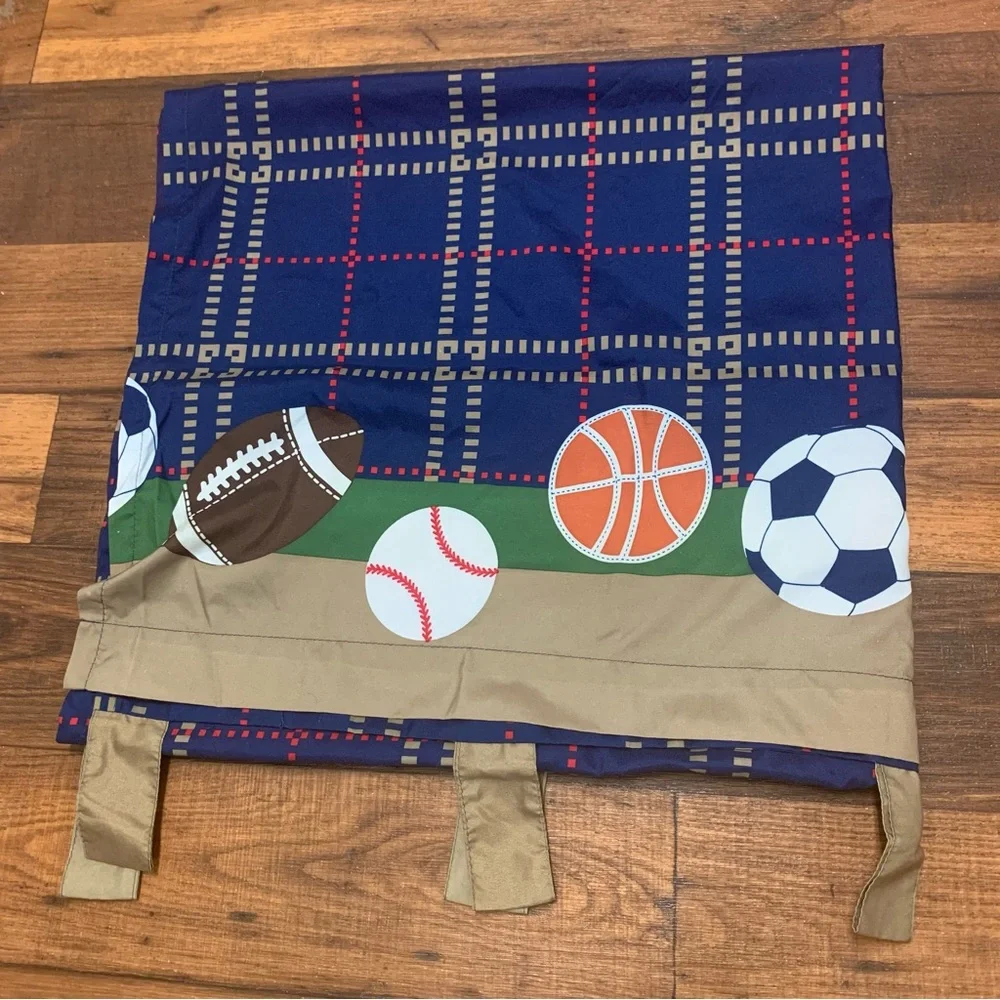 Sports Boys Kids Room Curtains Window- 2 Panels - Basketball Beisball Soccer